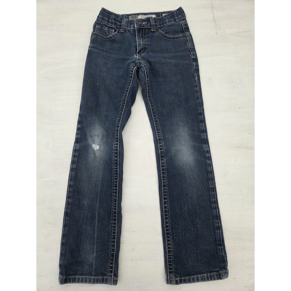 BKE Conner Straight Jeans Youth Size 8 Regular Buckle Blue Distressed